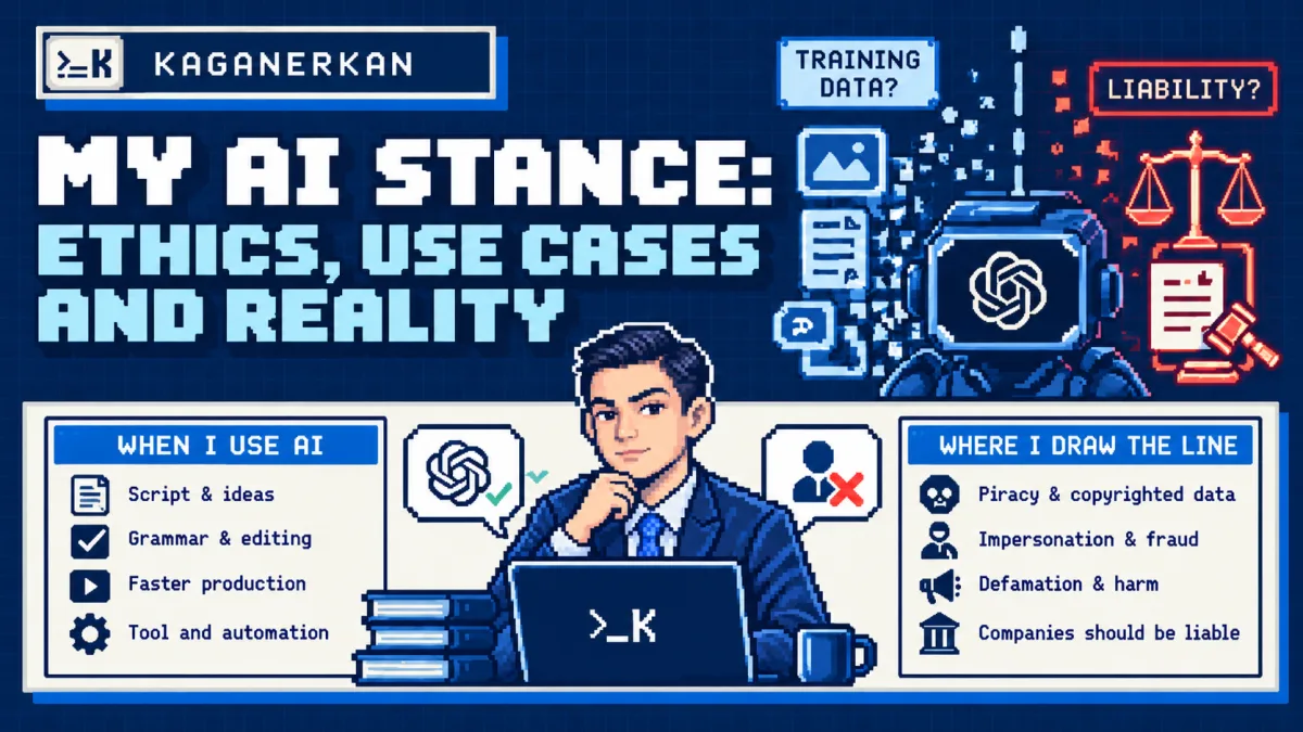 Pixel-art infographic about AI ethics.